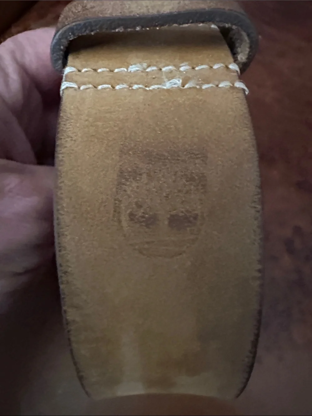 Timberland Men's Leather Belt Size 54 Waist Light Brown with Brass Buckle